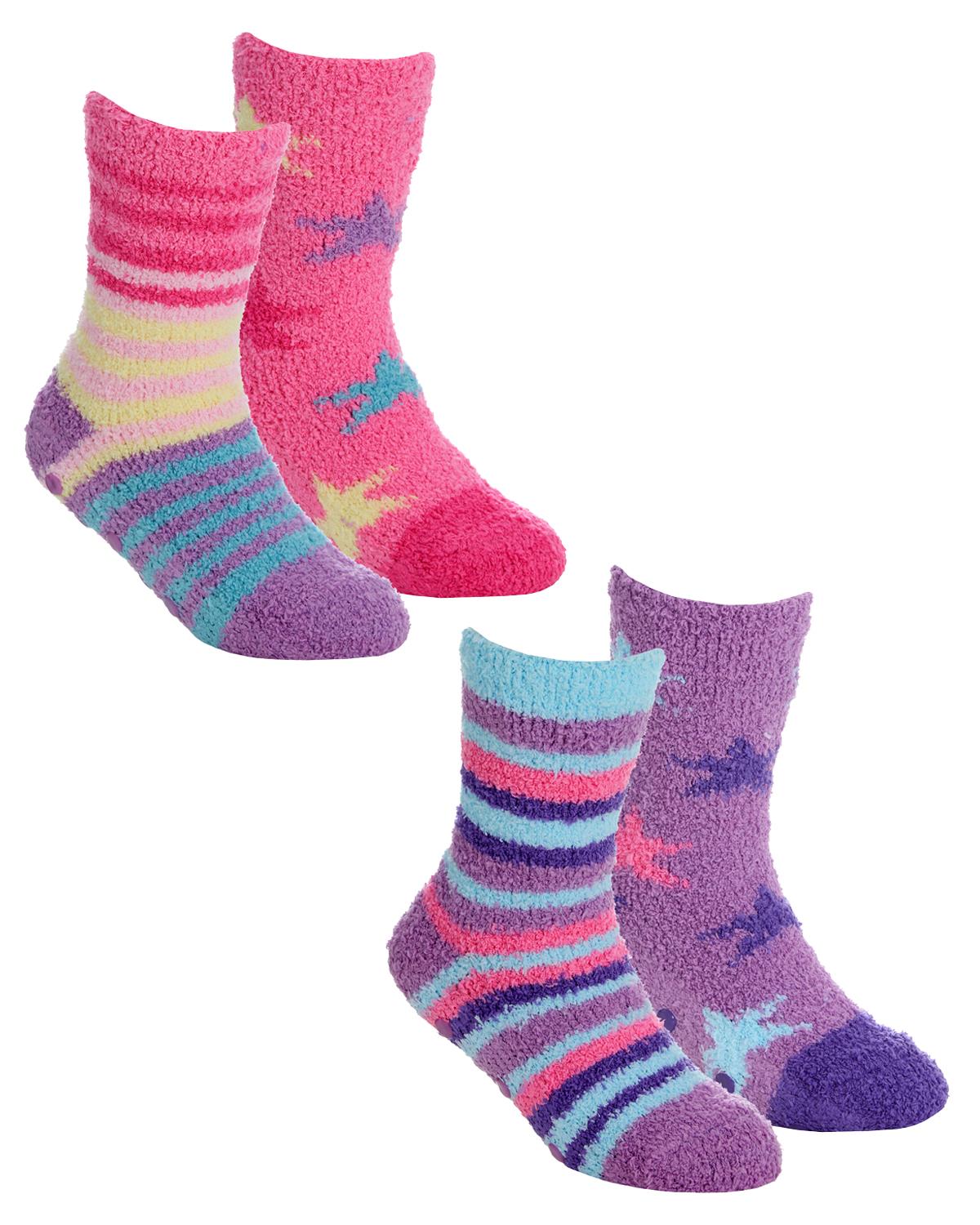 4 Pairs Girls Stars & Stripes Cosy Socks