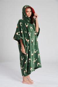 Loungeable Adults Forest Reindeer Hooded Long Poncho