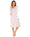 Sue Marks Womens Misty Dots Long Sleeve Nightie