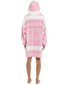 Follow That Dream Womens Pink Fairisle Oversized Hoodie