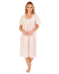 Slenderella Womens 42" Floral Dobby Spot Woven Nightie