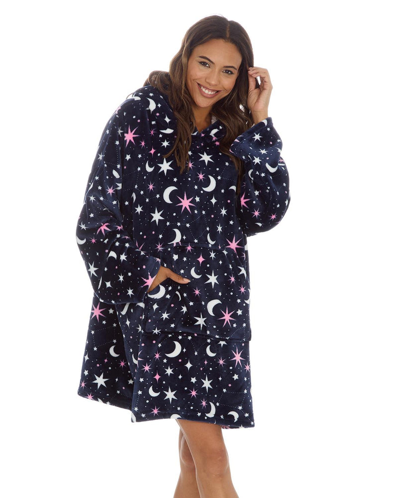 Huggable Womens Celestial Print Oversized Hoodie