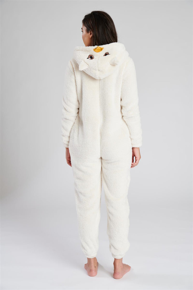 Loungeable Womens Cream Owl Snow Tip Onesie