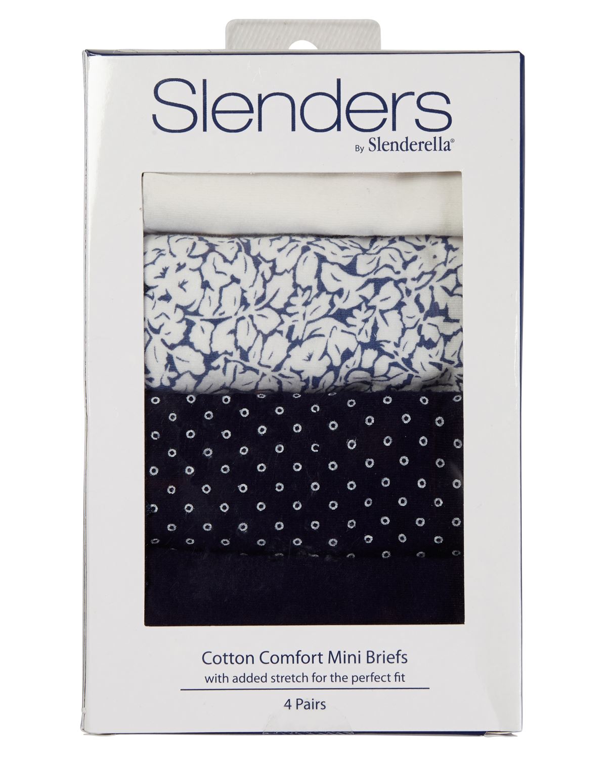 Slenders by Slenderella Womens 4 Pack Cotton Mini Brief