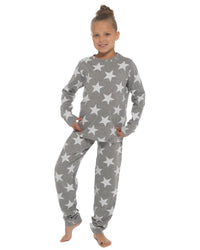 Slumber Hut Girls Jersey Grey Star Pyjamas