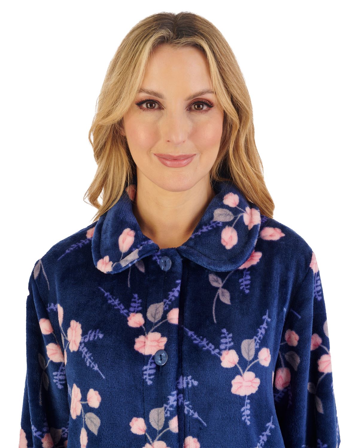 Slenderella Womens Floral Button Bed Jacket