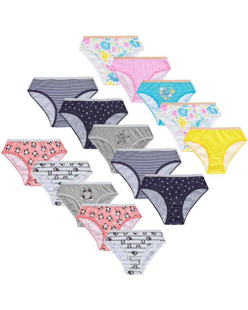 Girls 15 Pairs Multipack Cotton Knickers