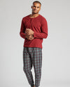 Loungeable Mens Burgundy Microfleece Pyjamas