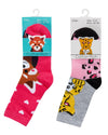 6 Pairs Girls Red Panda & Leopard Ankle Socks