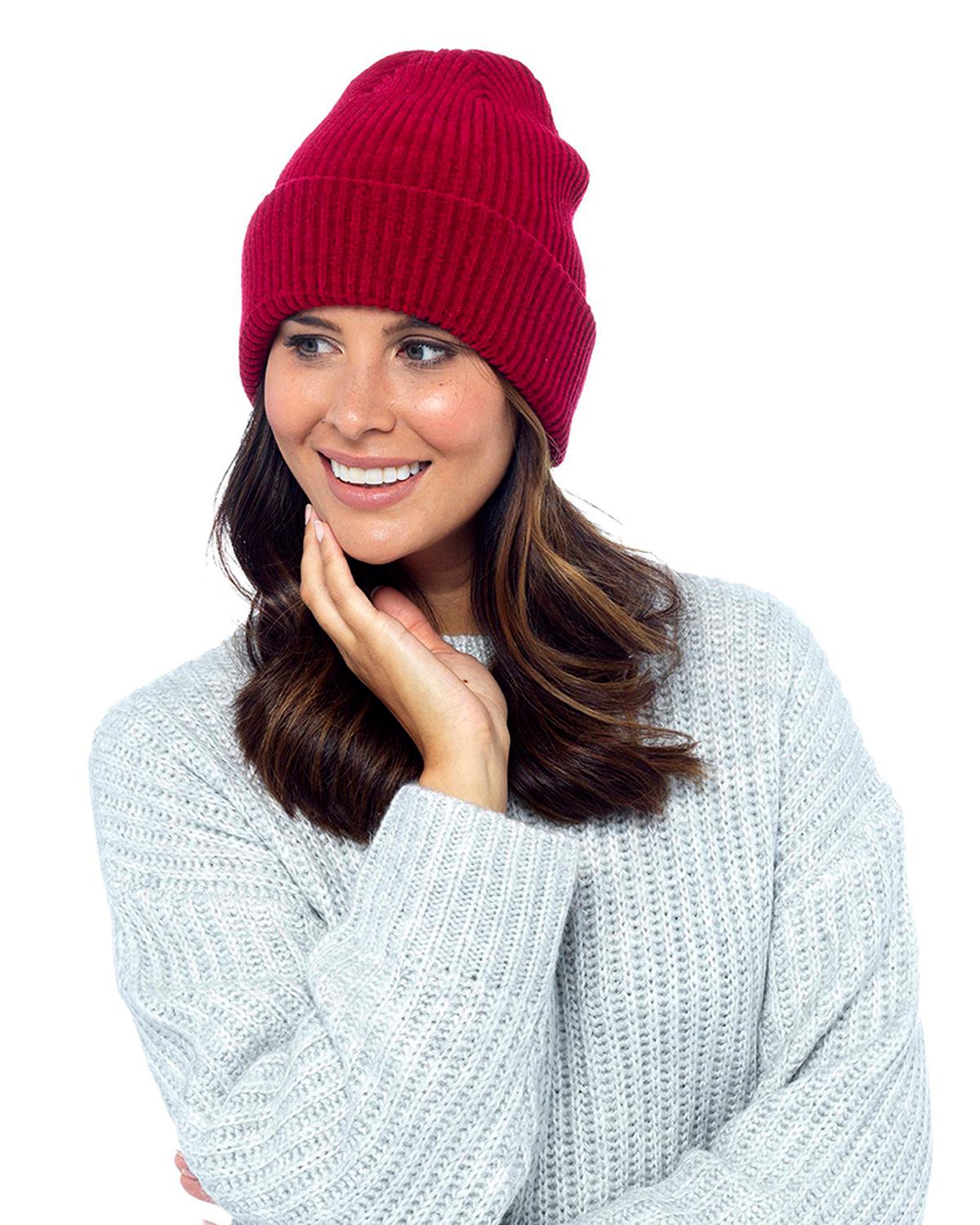 HeatGuard Womens Chenille Knitted Beanie Hat