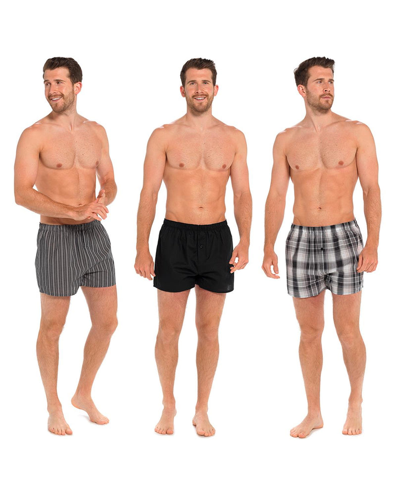 Tom Franks Mens 3 Pack Woven Boxer Shorts