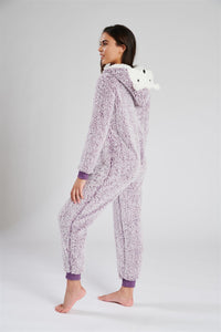 Loungeable Womens Lilac Sherpa Hedgehog Onesie