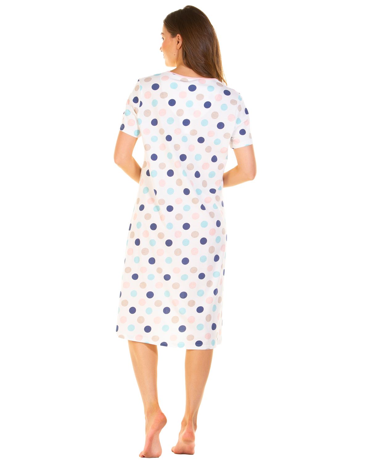 Sue Marks Womens Misty Dots Short Sleeve Nightie