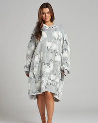 Loungeable Womens Grey Penguin Snuggle Hoodie