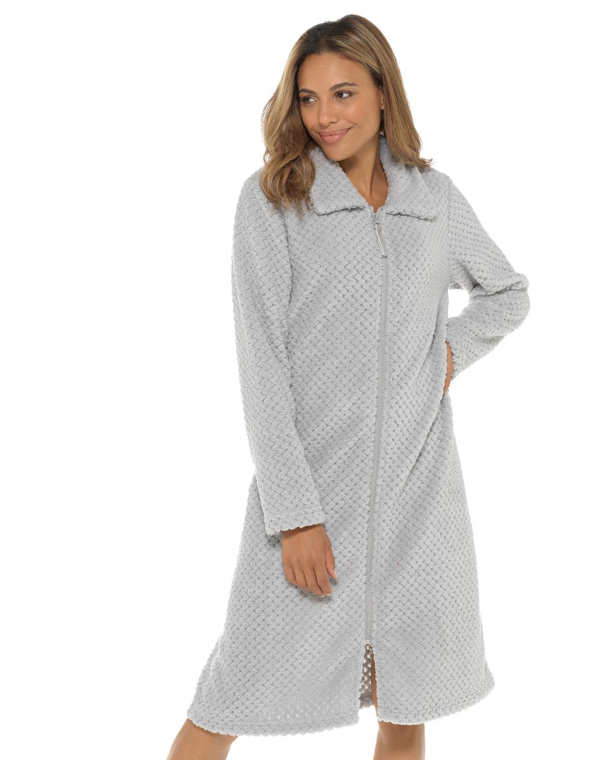 Undercover Womens Waffle Fleece Zip Dressing Gown