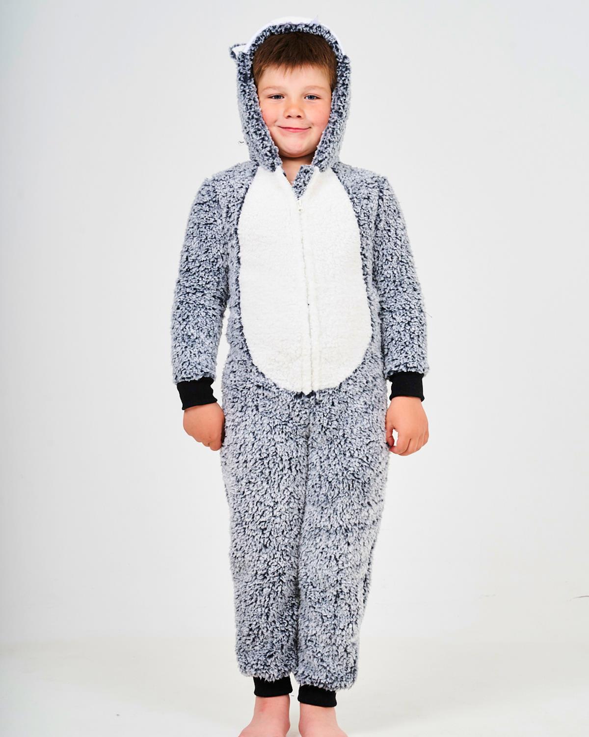 Kids Grey Wolf Onesie