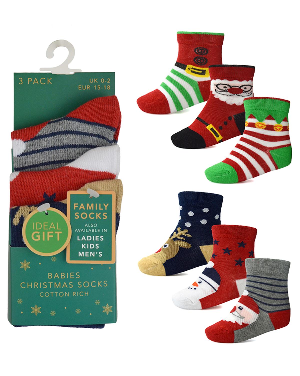 6 Pairs Babies Cotton Rich Christmas Socks