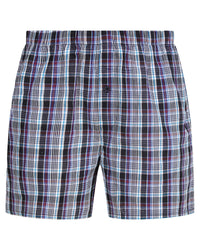 Walker Reid Mens 2 Pack 100% Woven Cotton Boxers