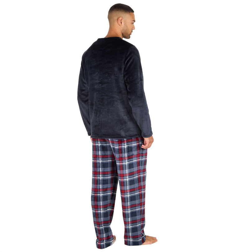 Cargo Bay Mens Polished Fleece Check Pyjamas