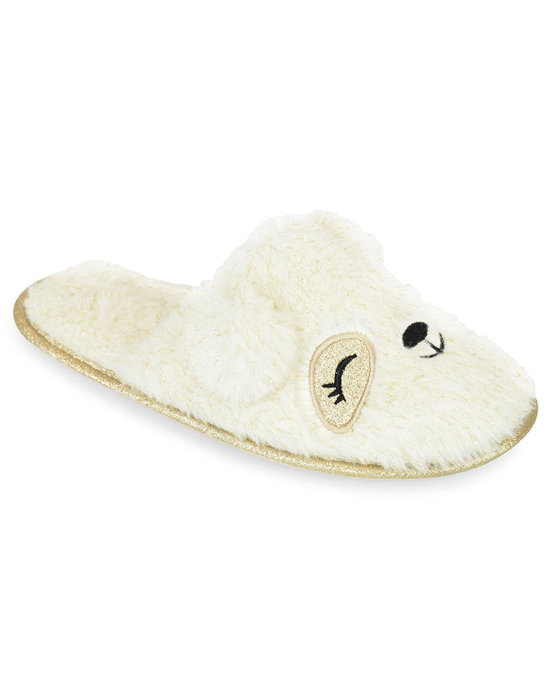 SlumberzzZ Womens Sparkly Bear Slippers