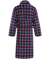 Walker Reid Mens Check Coral Fleece Dressing Gown