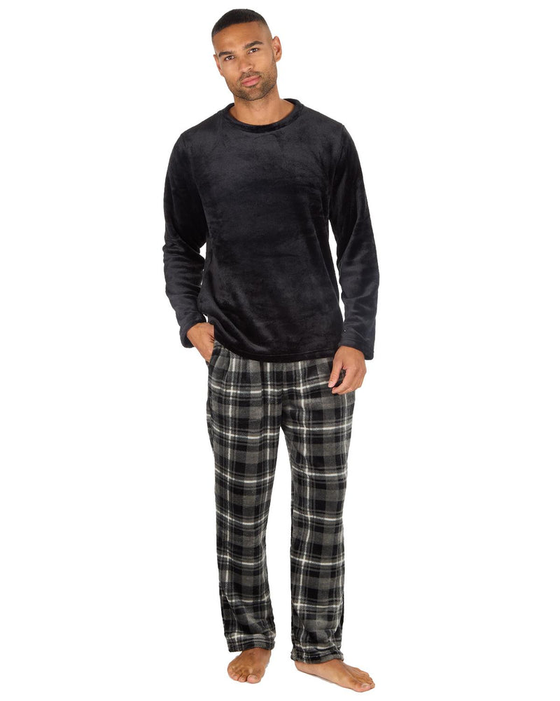 Cargo Bay Mens Polished Fleece Check Pyjamas