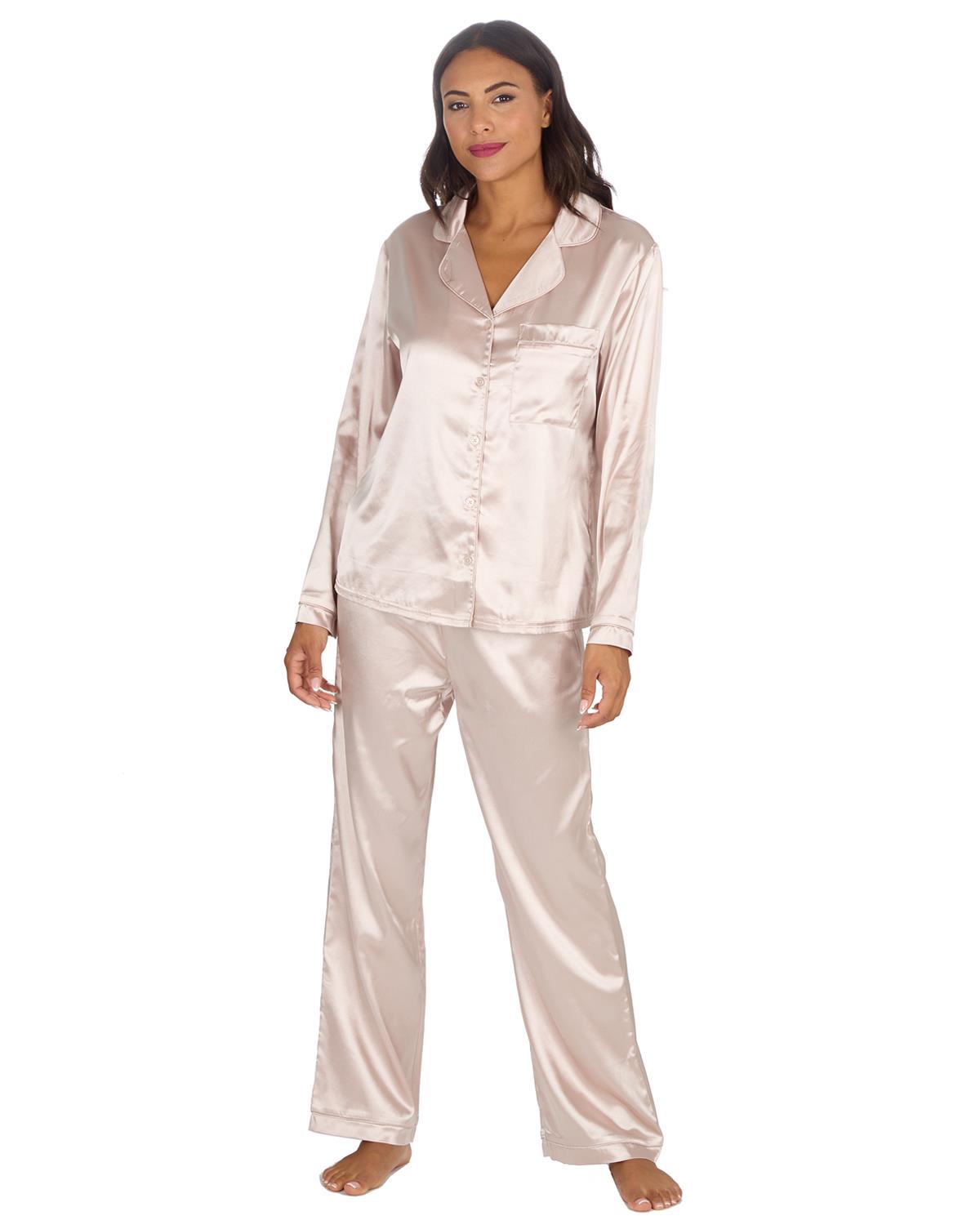 Slumber Party Womens Satin Long Pyjamas