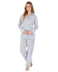 Slenderella Womens Ditsy Floral Long Sleeve Cotton Pyjamas