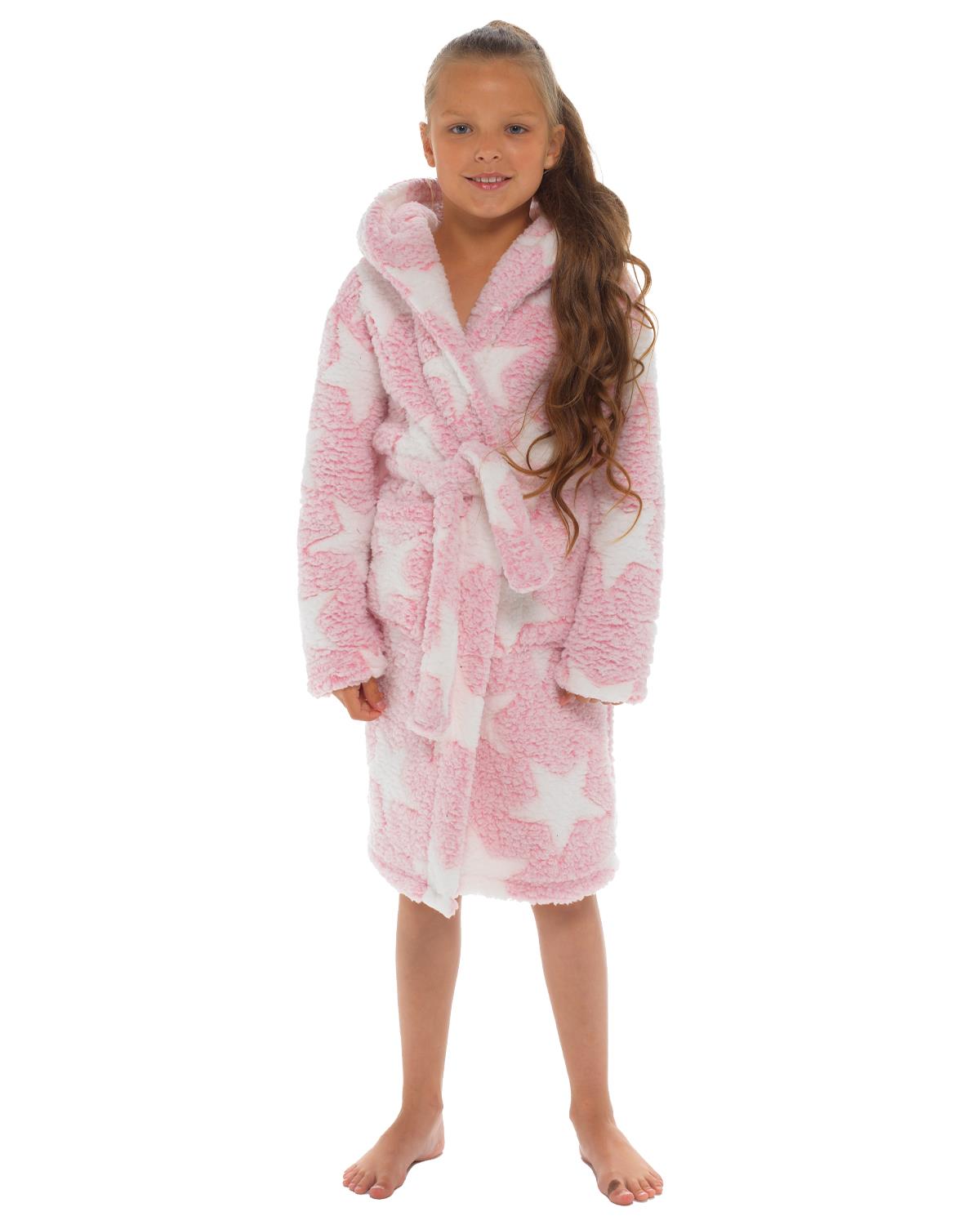 Slumber Hut Girls Star Print Borg Dressing Gown