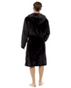 Mens Polished Fleece Contrast Piping Dressing Gown