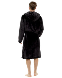 Mens Polished Fleece Contrast Piping Dressing Gown