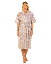 La Marquise Womens Heather Leopard Robe