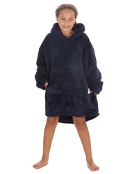 Huggable Kids Plain Oversized Fleece Hoodie