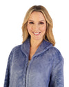 Slenderella Womens Embossed Zip Dressing Gown