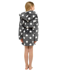 Slumber Hut Girls Grey Star Print Dressing Gown