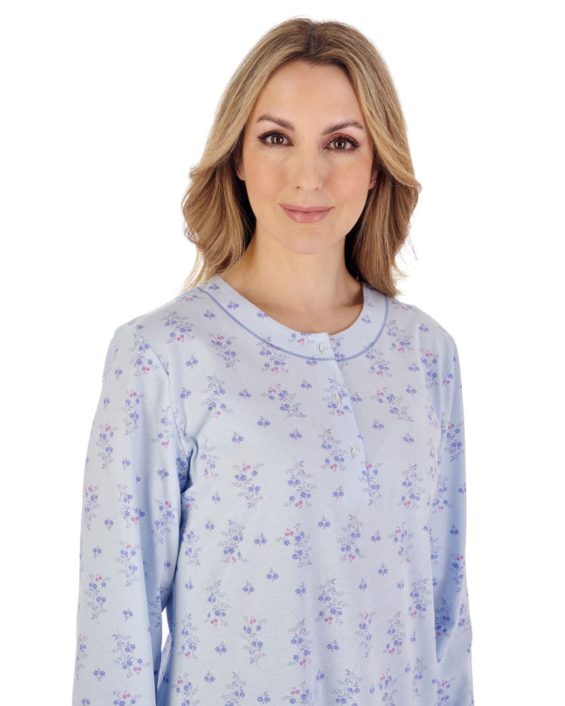 Slenderella Womens Trailing Floral Jersey Cotton Pyjamas