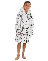 Huggable Kids Cream Star Print Snuggle Hoodie