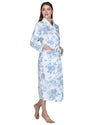 La Marquise Womens Vintage Bouquet Long Sleeve Jersey Robe