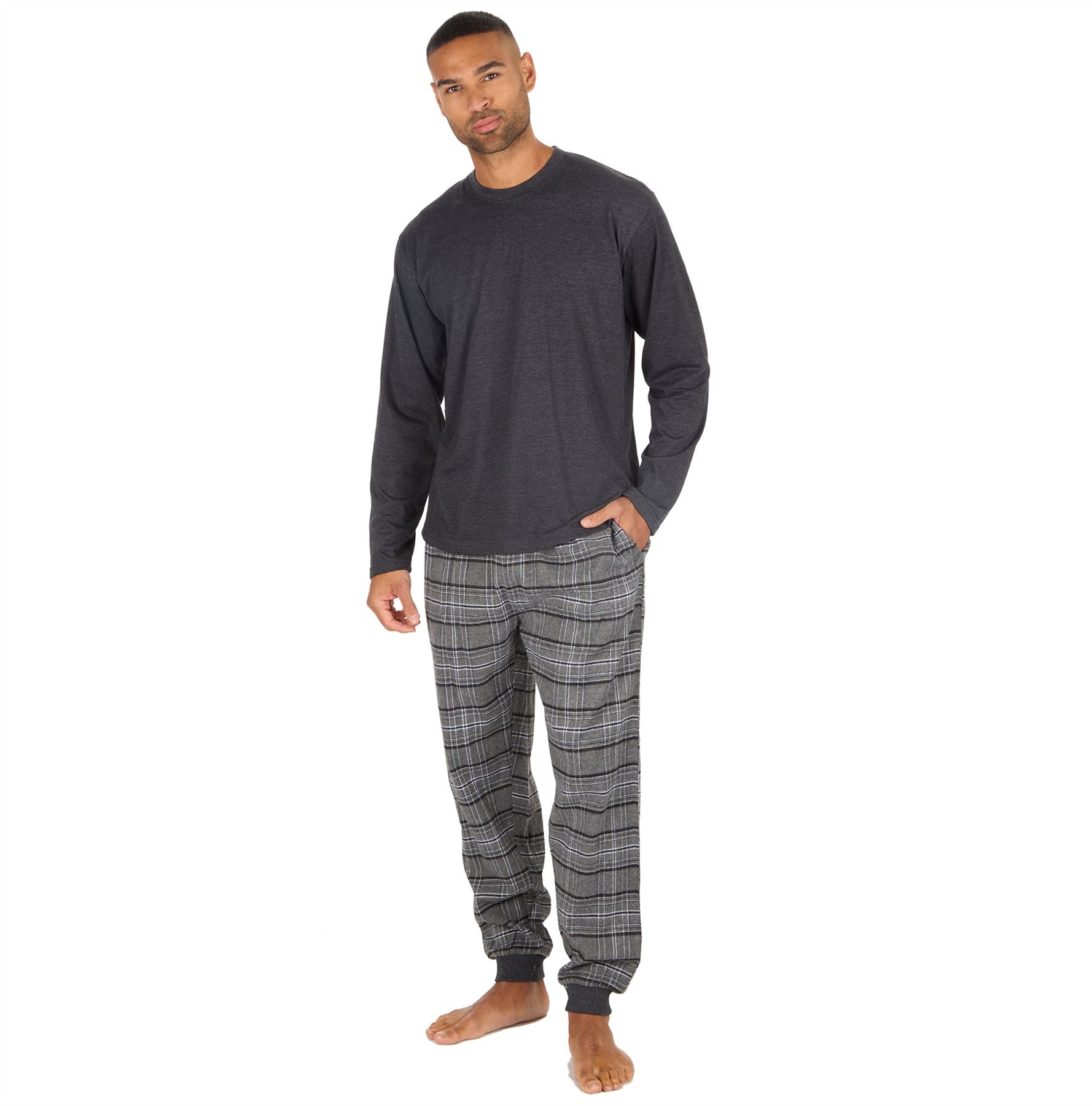 Mens cuffed leg pyjamas sale