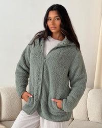 Loungeable Womens Button Snuggle Fleece Cardigan