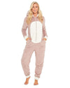 Slumber Hut Womens Shaggy Fleece Pug Onesie