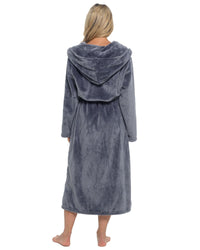 Slumber Hut Womens Flannel Fleece Hooded Dressing Gown