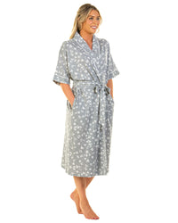 La Marquise Womens Heather Leopard Robe