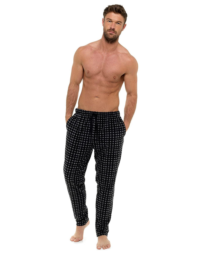 Foxbury Mens Microfleece Check Lounge Pants