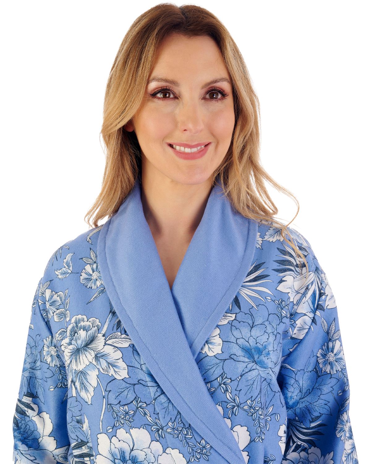 Slenderella Womens 46" Floral Bamboo Dressing Gown