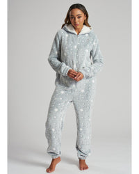 Loungeable Womens Grey Sparkle Star Onesie