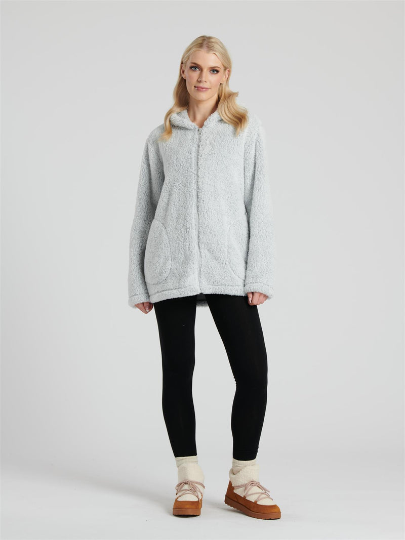 Pistachio Womens Grey Snowtip Fleece Zip Jacket