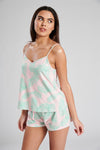 Loungeable Womens Pink Palm Print Pyjamas