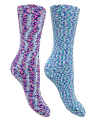 Nice Socks Womens 2 Pack Blue Speckled Cosy Socks