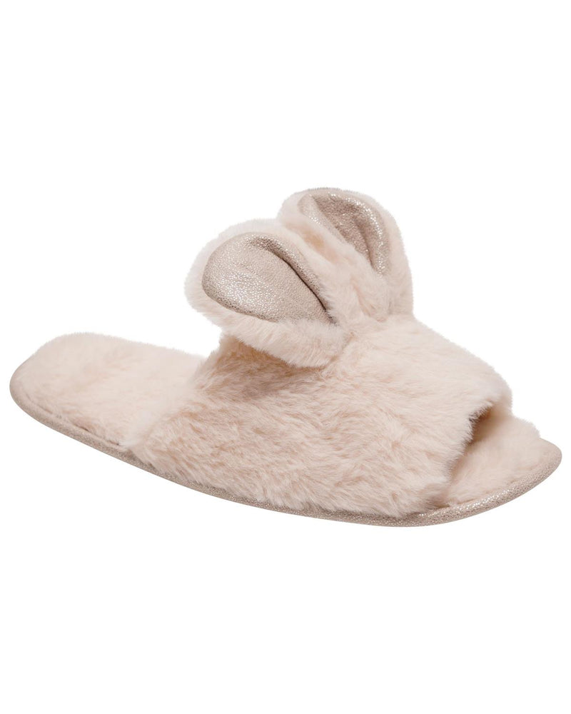 Loungeable Womens Fur Bunny Ear Slippers